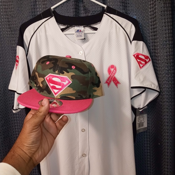 Breast Cancer Jersey and camofluage Snapback - Picture 2 of 9